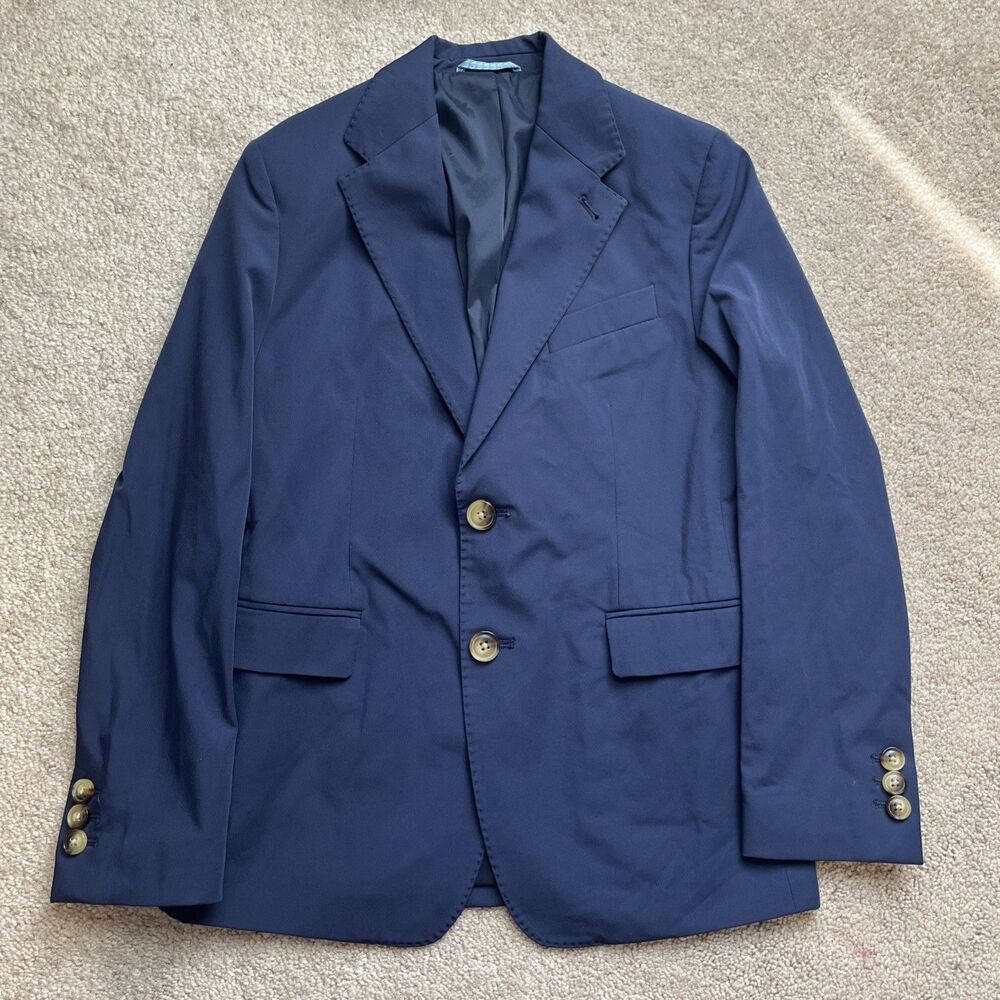 Vineyard Vines Performance Blazer Boys 10 Navy Blue Nylon Stretch Cooling
